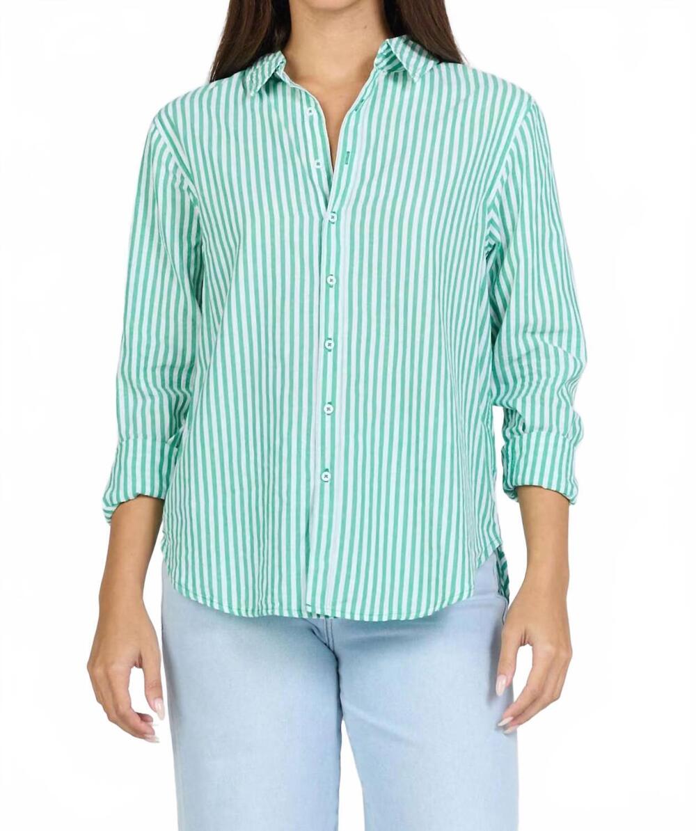 NEW DEAR JOHN DENIM lolita shirt in green stripe